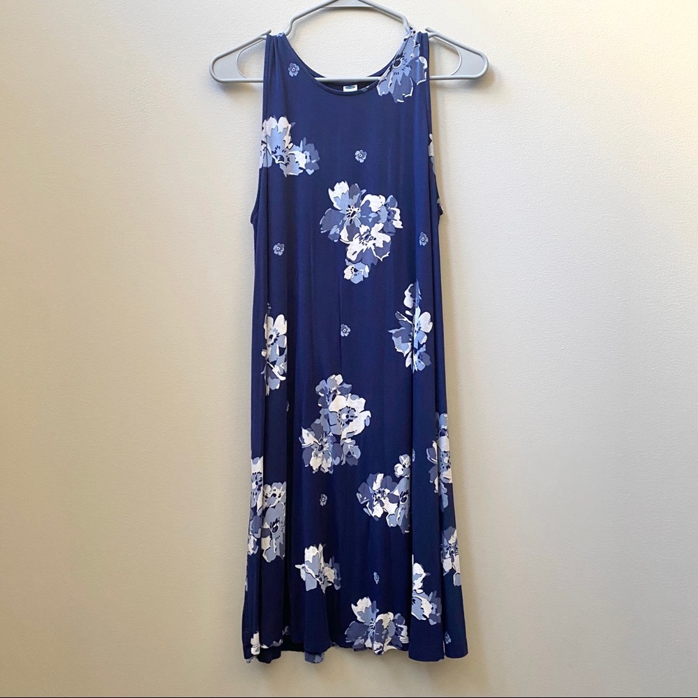 Old Navy | Navy Blue Floral Swing Dress
